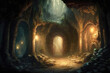 a hidden underground city, filled with tunnels, chambers, and secret spaces - Generative AI