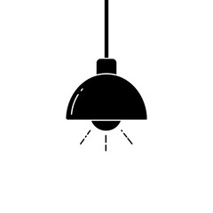 Poster - Chandelier icon. Black hanging lamp icon on white background. Vector illustration.