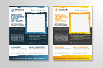 Wall Mural - brochure design template vector. flyers report business magazine poster. abstract blue and yellow gr