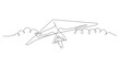 © Candra - Continuous line art Hang gliding for vector illustration, extreme sports. graphic design modern continuous line drawing