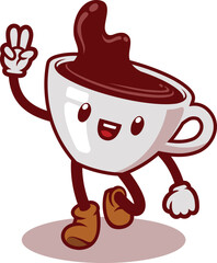 cute coffee cartoon character design