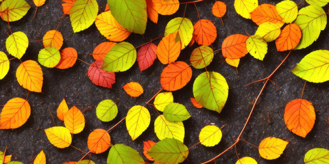 Wall Mural - autumn foliage seamless texture, pattern background (created with generative ai)