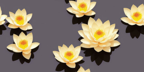 Wall Mural - lotus flowers seamless texture, pattern background (created with generative ai)