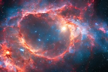 Wall Mural - abstract outer space endless nebula galaxy background. generative ai