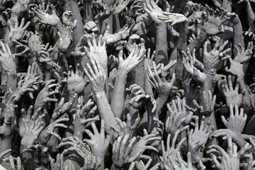 Wall Mural - Details of Wat Rong Khun - White Temple in Chiang Rai, Thailand