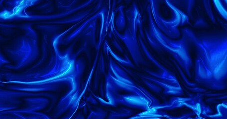 Wall Mural - 4k Amazing abstract dark blue animated texture. 3d vertical banner navy light royal color. Oil marble animation with glowing effect. Wavy fluid trendy modern motion background. Ad summer tropical sale