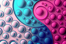 White, Blue, And Pink Water Droplets In An Abstract Pattern