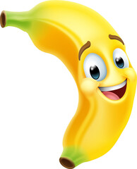 Canvas Print - Banana Fruit Cartoon Character Emoji Mascot