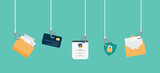 Fototapeta Pokój dzieciecy - Phishing scam concept. Fraud protection, password steal, data phishing