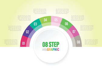 Poster - business pie chart 3 to 10 Infographics elements data element. can be used web design or presentation, illustration vector background