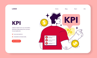 Poster - Key performance indicators. KPI is an indicator to measure employee