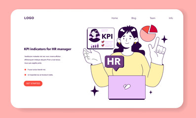Poster - KPI, key performance indicators for HR specialist. Indicator to measure