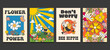© Gumey - Groovy hippie 70s posters, with retro cartoon style. Vector illustration