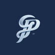 Letter G and P Monogram Logo Design Vector