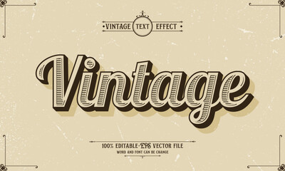 vintage old style editable text effect vector