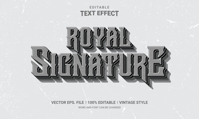 Wall Mural - Retro vintage style royal signature editable text effect