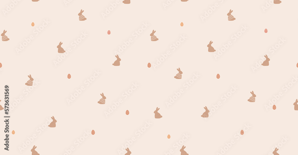 Cute bunny seamless pattern minimalist style. Easter background Stock ...