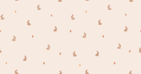 Cute bunny seamless pattern minimalist style. Easter background
