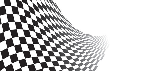 Black and white checkered abstract background. Race background with space for text. Racing flag vector illustration. Flag race background. 