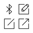 User Interface Icons set. Bluetooth, pencil, edit, share. Perfect for website mobile app, app icons, presentation, illustration and any other projects