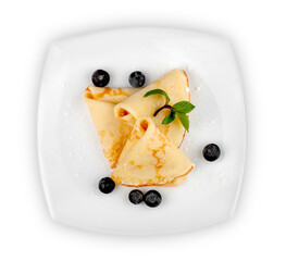 Poster - Pancake with sour cream on the plate