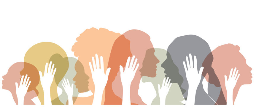 women silhouette head isolated. women's history month banner.