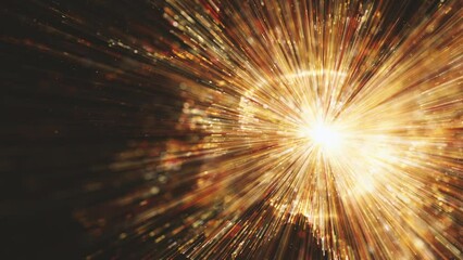 Poster - Shockwave Explosion Freeze Background/ 4k animation of an abstract shockwave explosion background slow motion with fractal particles shining and depth of field