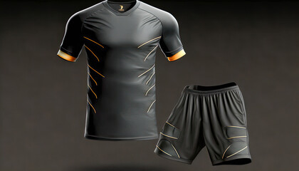 Soccer outfit in black color - Generative AI