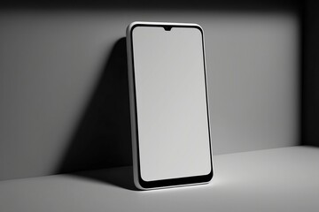 Wall Mural - Simple mobile phone mockup. Blank smartphone screen template. Modern cellphone UI/UX mockup template. Cell phone illustration. 3D render.