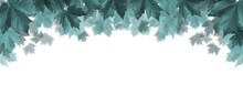 Light Blue Autumn Maple Leaves Background On Transparent Background Png