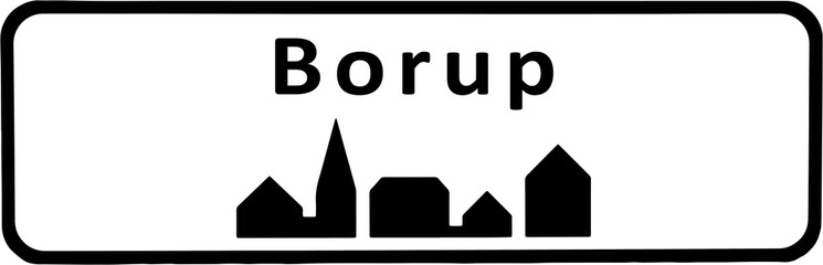 Wall Mural - City sign of Borup - Borup Byskilt