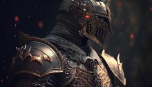 Medieval Warfare: Digital Art Illustration Of Knights And Armor Generative AI