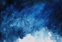 Abstract Blue Watercolor Gradient Paint Grunge Texture Background.Generative AI