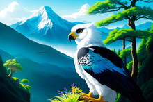Harpy Eagle. Digital Paintins Art. This Bird Is Found In Some Parts Of Central America And South America. Generative AI