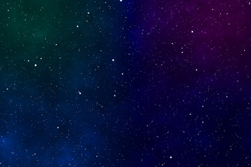starry night image background with the purple and blue galaxy and green nebula in the cosmic space.