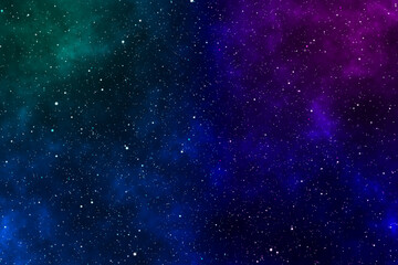 Wall Mural - starry night image with the blue and purple galaxy in the cosmic space.