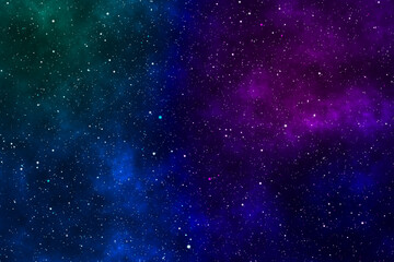 Wall Mural - starry night image with the blue and purple galaxy in the cosmic space