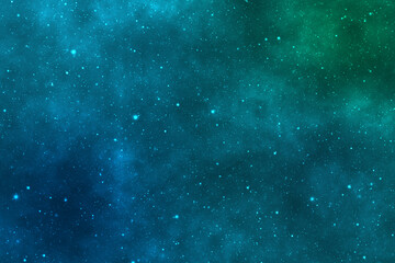 Wall Mural - starry night image background with stars and green nebula in the cosmic space.
