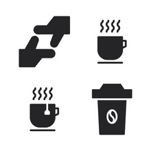 Photography Icons Set. Hand Gesture, Tea, Hot Coffee, Coffee Cup. Perfect For Website Mobile App, App Icons, Presentation, Illustration And Any Other Projects