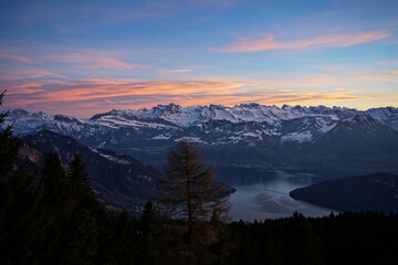 Wall Mural - Sunset in the mountains