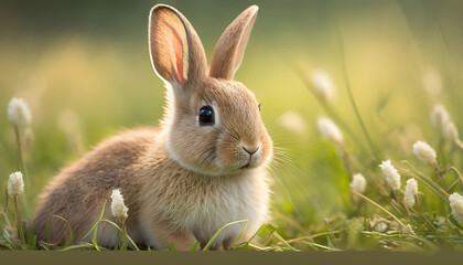 easter rabbit in the grass, generative ai