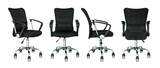 Fototapeta  - set of black office chair isolated with reflect floor