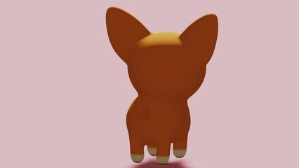 Poster - Cute chihuahua dog on pink background. Abstract loop animation