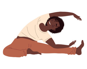 Poster - afro woman practicing yoga