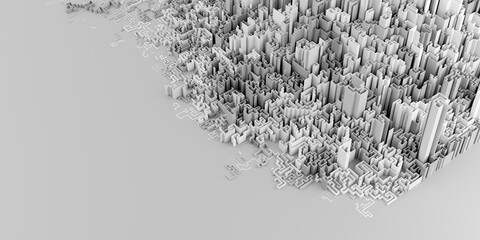 Leinwandbilder - Infinite maze mega city: technology and development concepts, original 3d rendering
