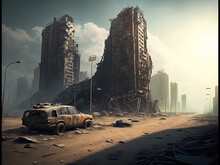 Post Apocalyptic City Scape Ai Generative