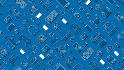 Wall Mural - Gadgets and devices pattern collection