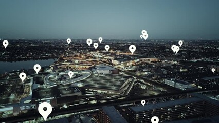Leinwandbilder - 都市と位置情報　空撮