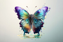 3D Render Butterfly Illustration White Background Created With Generative AI Technology