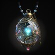Beautiful Shimmering Bejeweled Crystal Trinket Generative AI